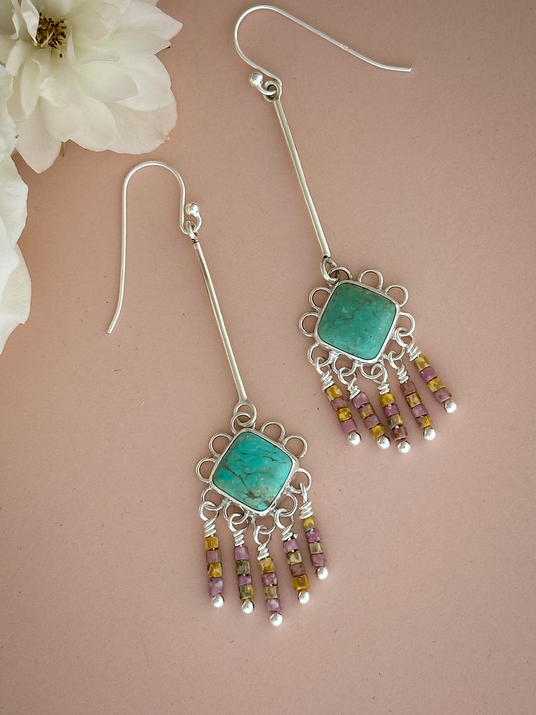 Keep Blooming Turquoise Earrings