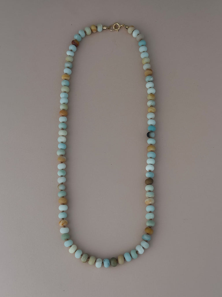 Amazonite Silk Knotted Necklace