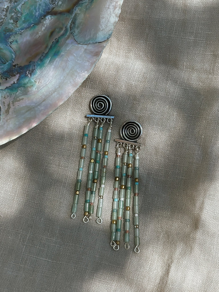 Abalone Spiral Earrings