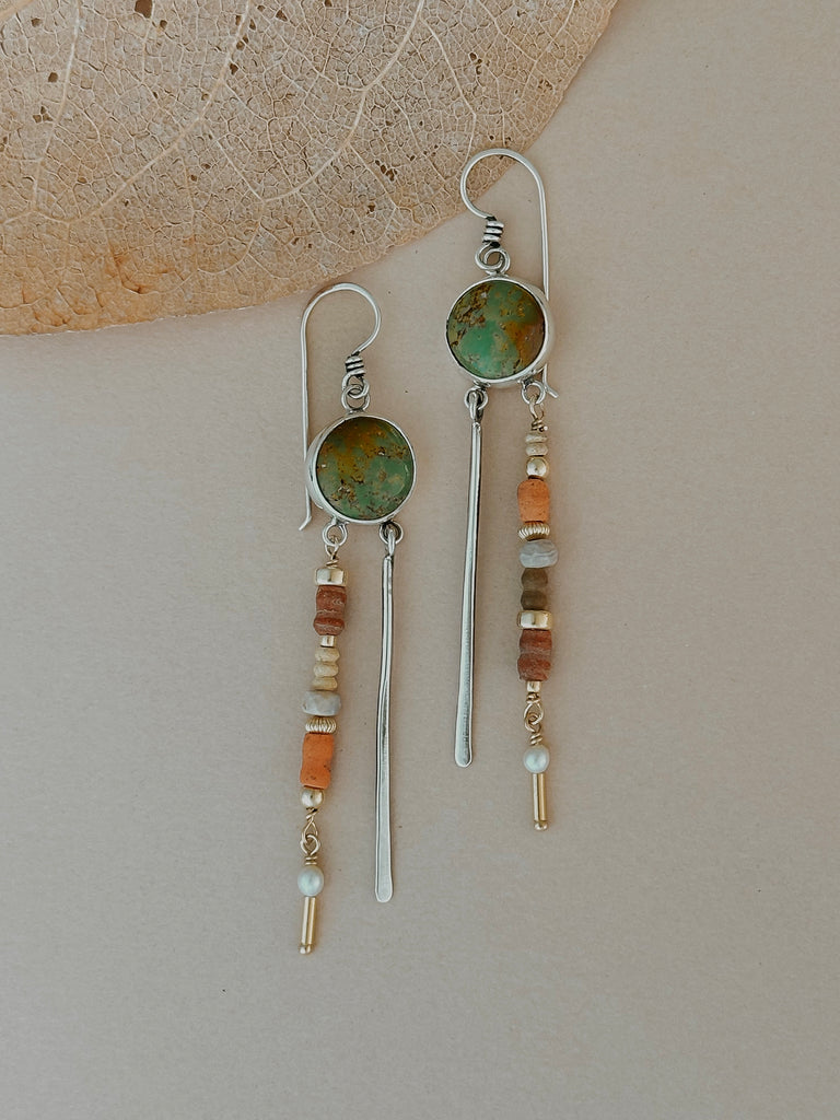 Sonoran Turquoise Asymmetric Earrings